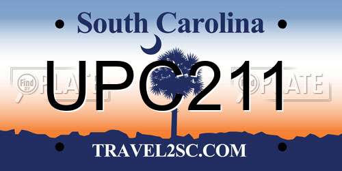 UPC211 South Carolina License Plate