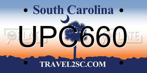 UPC660 South Carolina License Plate