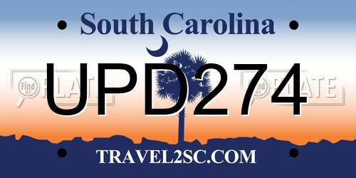 UPD274 South Carolina License Plate