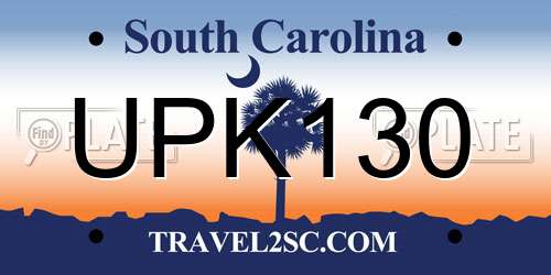 UPK130 South Carolina License Plate