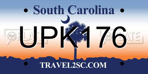 UPK176 South Carolina License Plate
