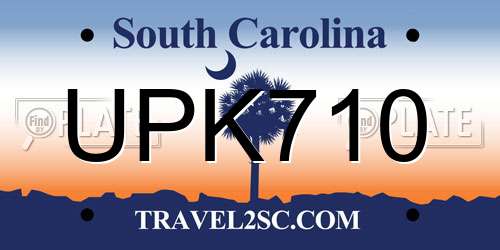 UPK710 South Carolina License Plate