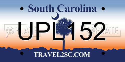 UPL152 South Carolina License Plate