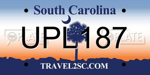 UPL187 South Carolina License Plate