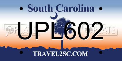 UPL602 South Carolina License Plate