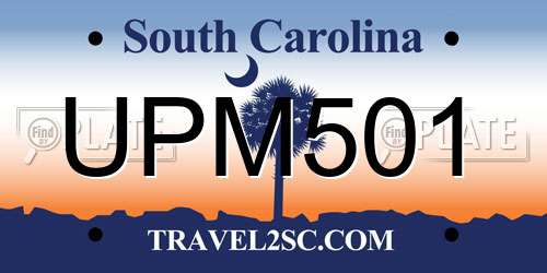 UPM501 South Carolina License Plate
