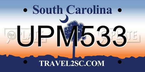 UPM533 South Carolina License Plate