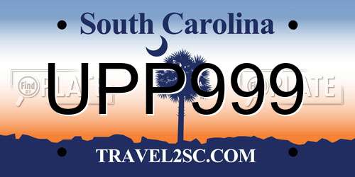 UPP999 South Carolina License Plate