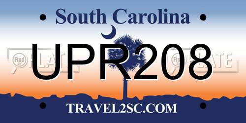 UPR208 South Carolina License Plate