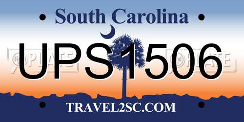 UPS1506 South Carolina License Plate