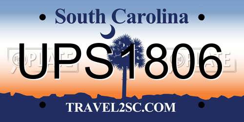 UPS1806 South Carolina License Plate