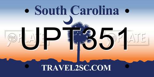 UPT351 South Carolina License Plate