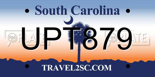 UPT879 South Carolina License Plate