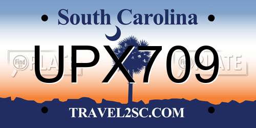 UPX709 South Carolina License Plate
