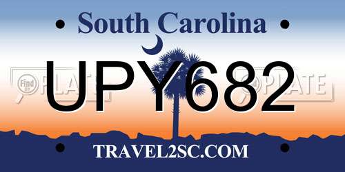 UPY682 South Carolina License Plate