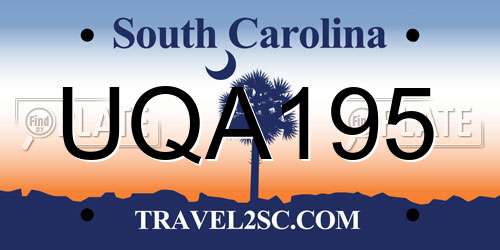 UQA195 South Carolina License Plate