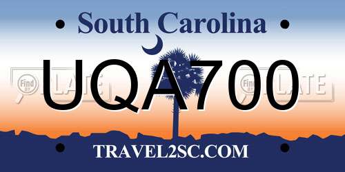 UQA700 South Carolina License Plate