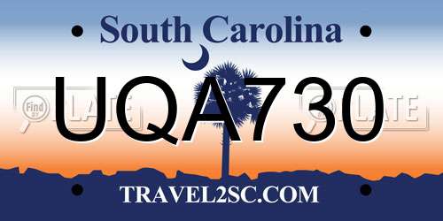 UQA730 South Carolina License Plate