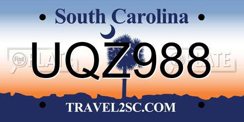 UQZ988 South Carolina License Plate