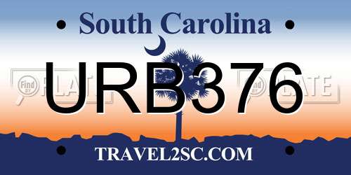 URB376 South Carolina License Plate