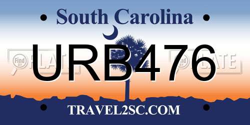 URB476 South Carolina License Plate