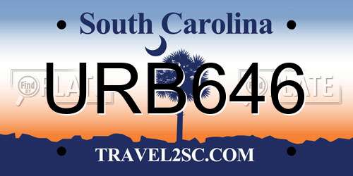 URB646 South Carolina License Plate