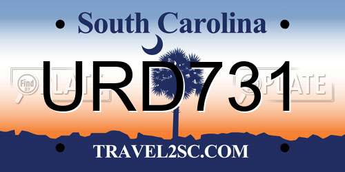 URD731 South Carolina License Plate