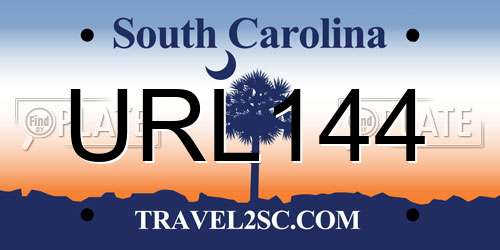 URL144 South Carolina License Plate