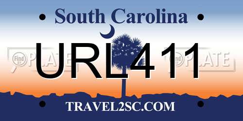 URL411 South Carolina License Plate