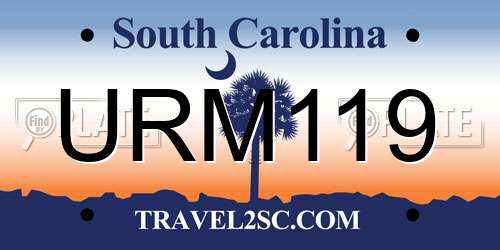 URM119 South Carolina License Plate