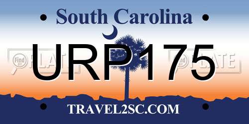 URP175 South Carolina License Plate