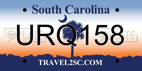 URQ158 South Carolina License Plate