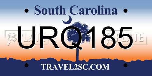 URQ185 South Carolina License Plate