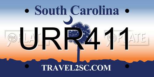 URR411 South Carolina License Plate