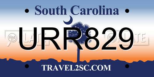 URR829 South Carolina License Plate