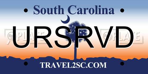 URSRVD South Carolina License Plate