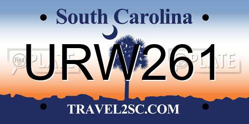 URW261 South Carolina License Plate