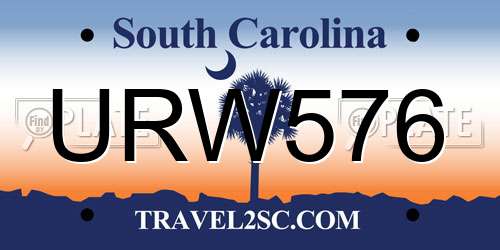 URW576 South Carolina License Plate