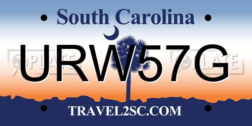 URW57G South Carolina License Plate