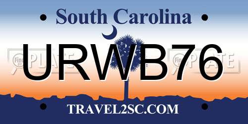 URWB76 South Carolina License Plate