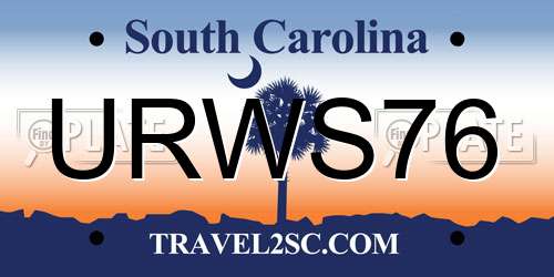 URWS76 South Carolina License Plate