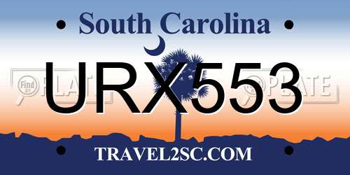 URX553 South Carolina License Plate