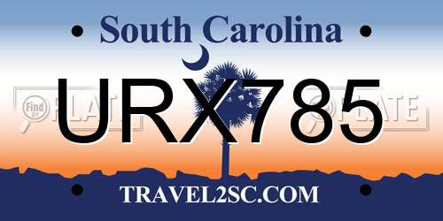 URX785 South Carolina License Plate