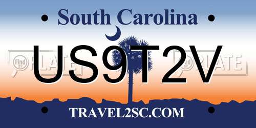 US9T2V South Carolina License Plate