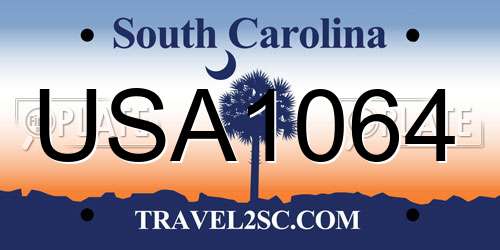 USA1064 South Carolina License Plate