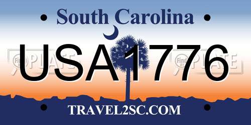 USA1776 South Carolina License Plate