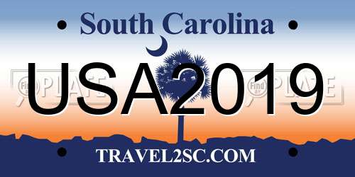 USA2019 South Carolina License Plate