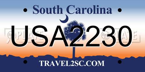 USA2230 South Carolina License Plate