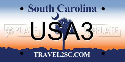 USA3 South Carolina License Plate
