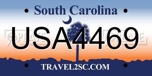 USA4469 South Carolina License Plate